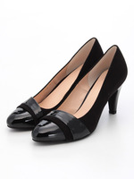 B エナメル切り替えパンプス75