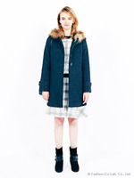 JCT 前布帛チェック/畦ラグランプルオーバー