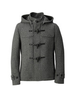 ニット風ドビーショートダッフルジャケット