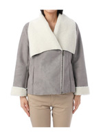 ビッグ衿フェイクムートンブルゾン