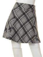 シャギーチェックヨーク切替フレアSK