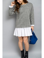 シャツレイヤードワンピ