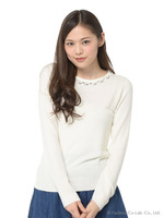 12G衿ビジューニットプルオーバー