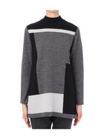 グラフィック柄ニットプルオーバー