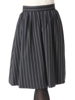 ストライプミディ丈タックSK