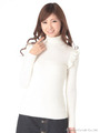 リブフリルタートルニット