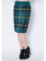 起毛加工チェック柄タイトスカート