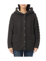 裏ボアケーブルニットカーディガン