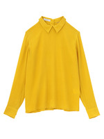 EQUIPMENT バックボタンシルクブラウス