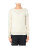 フロントレース編みアルパカ混ニット