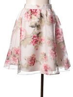 オーガンジーフラワースカート