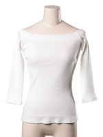 リブオフショルカットソー