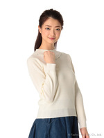 畦装飾ハイネックニット