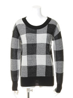 ブロックチェックニットTOPS