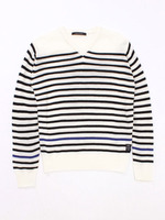 【メンズ】パネルボーダーVネックニットPO