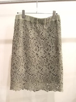 コットンレースカラータイトスカート