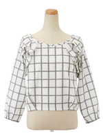 ラッフルハサミコミブラウス