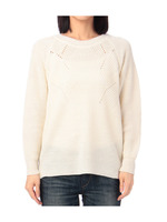 ラメ使い畦へらし編みニットプルオーバー