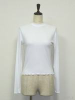 リブハイネックトップス