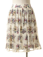 フローラルシフォンスカート