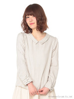 Jカフスリボンブラウス