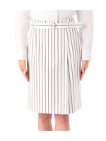 ストライプミディ丈ベルテッドスカート