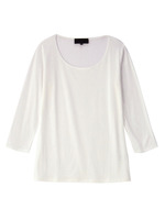 ラウンドネック七分袖カットソー