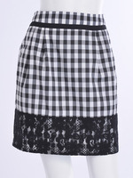 【DUO】 ギンガム×レースタックSK