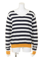 ポイントカラーボーダーニット