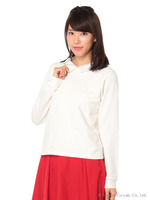 衿付きフロントレース裏毛プルオーバー