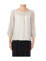 キャットパターンシフォンシャツ