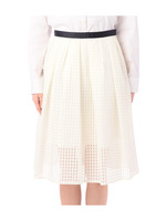 チェックシフォンフレアスカート