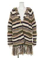 ミックスロングニットガウン