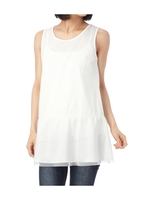 チュールペプラム切り替えタンクトップ