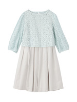 フラワーレース×ギンガムチェックワンピース