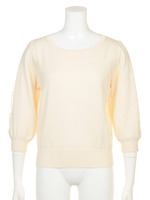 袖レースニットプルオーバー