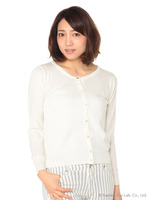 12G超長綿クルーカーディガン