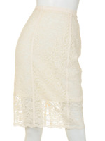 オールレースパイピングタイトスカート