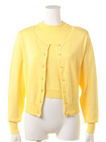 2ピースレイヤーカーデ＆TOPセット/イエロー