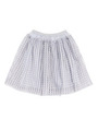 Check　lace　skirt/bluegray