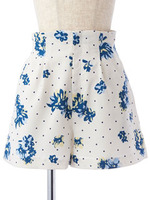 Oドットハナガラタックパンツ/オフホワイト