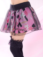 Sweetブロック柄スカパン付きスカート/ブラック