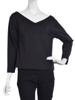 VネックポンチTOPS/ブラック