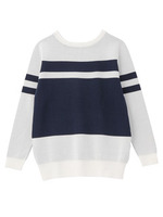 [L]2WAYパネルボーダーチュニックニット/ホワイト(302)