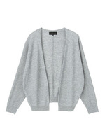 [L]ウール混トッパーニットカーディガン/ブラック(019)