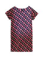 [L]グラフィックシェードワンピース/ネイビー系(592)