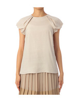 [L]タックボリュームスリーブカットソー/ピンク系(073)