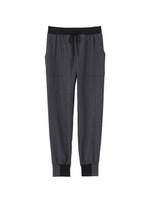 [L]ピンストライプイージーパンツ/チャコールグレー(314)