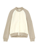 [L]切り替えスタジャン風ブルゾン/ブラック(619)