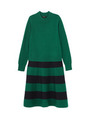 [S]ボーダー切り替えニットワンピース/ダークグリーン(323)